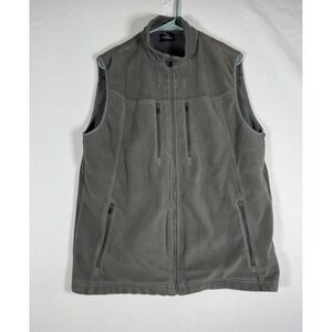 Scottevest Sweater Vest Mens Large Gray Full Zip Fleece Sleeveless Pockets